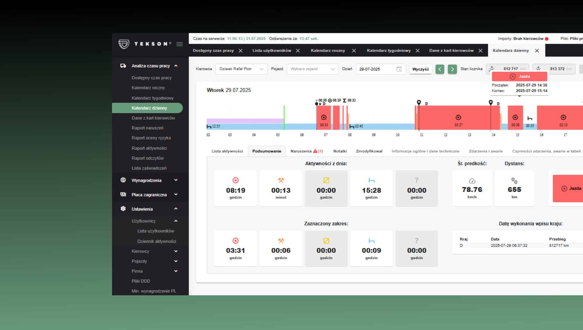 TEKSON DAS - Kalendarz dzienny