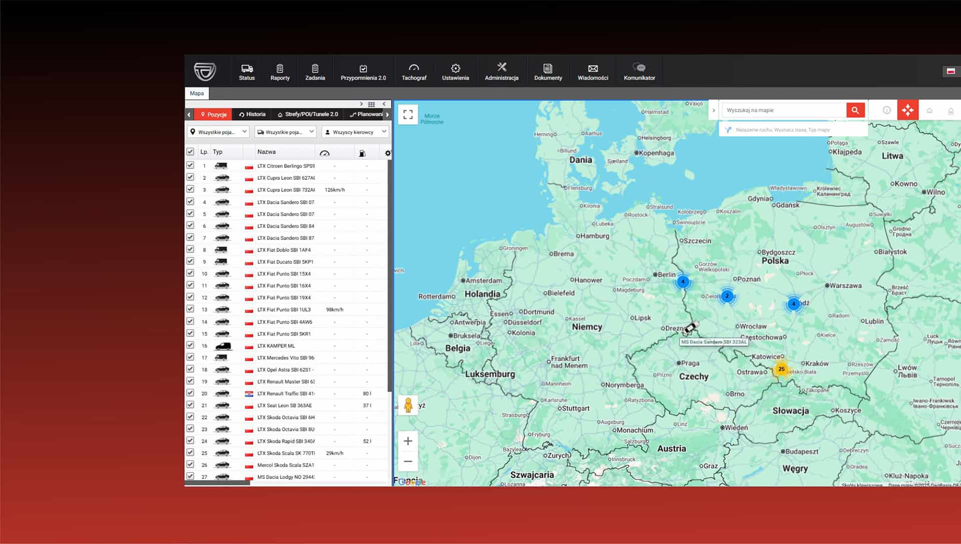 TEKSON GPS - Mapa widok główny